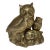 Vintage Brass Owl Family on Branch Figurine Sculpture For Sale