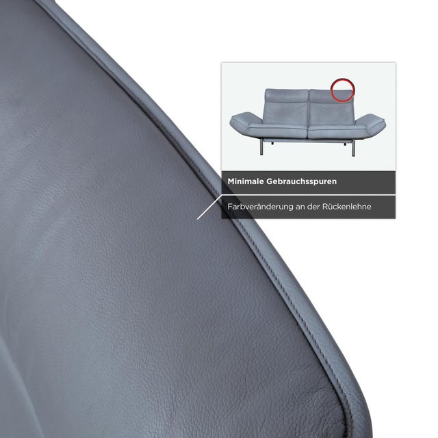 DS-450 Two-Seater Leather Blue Manual Function Sofa from de Sede For Sale - Image 10 of 18