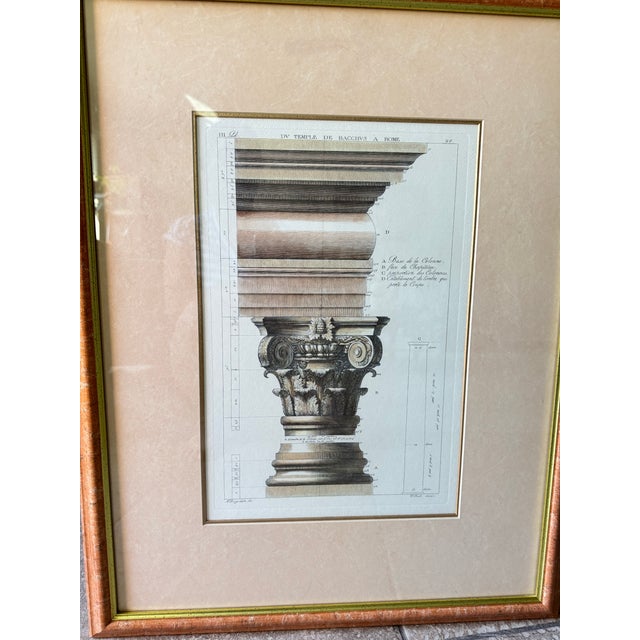 Neoclassical Late 20th Century Pair of Framed Roman Architectural Engravings After v. Feoli, W. King Ambler, 22” X 26” For Sale - Image 3 of 8