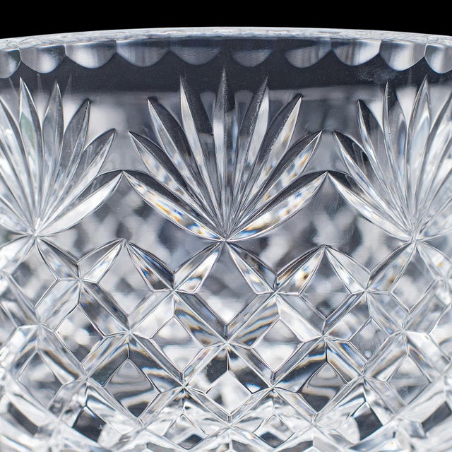 Vintage Punch Bowl, English, Crystal Glass, Serving, Fruit Dish, Mid Century For Sale - Image 9 of 10