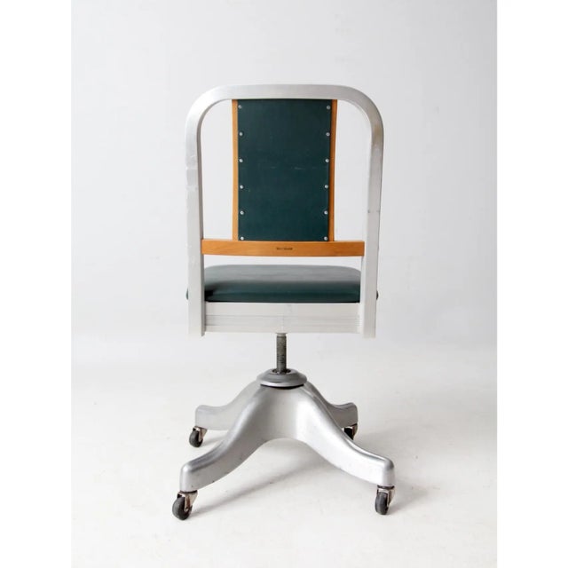 Silver Mid-Century Shaw-Walker Swivel Desk Chair For Sale - Image 8 of 14