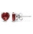 Contemporary 14K White Gold 5MM Heart Cut Garnet Solitaire Stud Earrings For Sale - Image 3 of 5