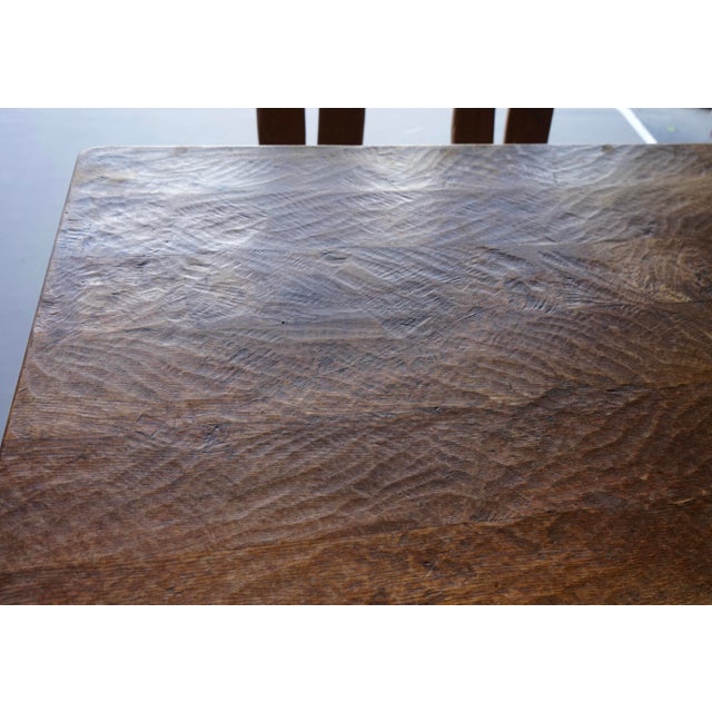 Brutalist Rustic Oak Dining Table from De Puydt, 1970s For Sale - Image 6 of 15