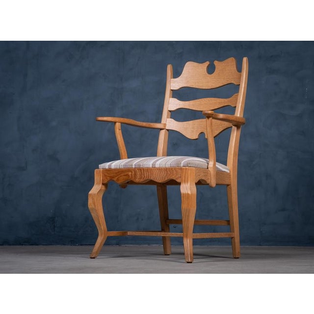 Mid-Century Modern Razorblade Armchair in Oak by Henning Kjærnulf, 1960s For Sale - Image 4 of 11