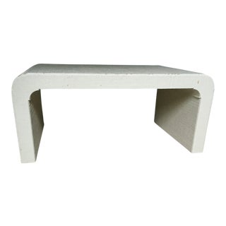 Waterfall Lacquered Raffia Coffee Table For Sale