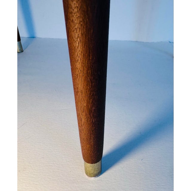 Vintage 1960s Round Side Table With Tile Top Accent Teak Legs For Sale - Image 9 of 12