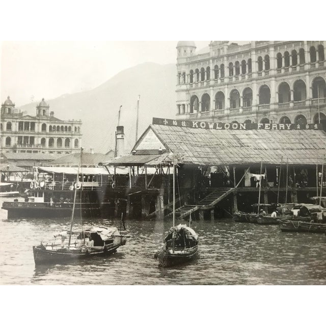 Vintage Prints of Central Hong Kong, Circa 1930 & 1862, Wood Framed, a Pair For Sale In Tampa - Image 6 of 12