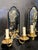 Neoclassical 1920’s Caldwell Bronze and Etched Mirror Sconces With Cobalt Glass For Sale - Image 3 of 9