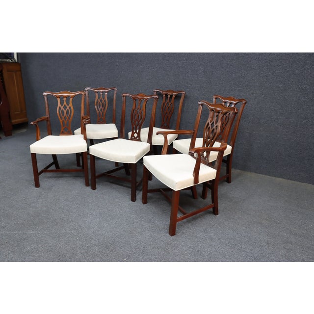 Hickory Chair Co. Chippendale Style Mahogany Dining Chairs – Set of 6 For Sale In Philadelphia - Image 6 of 16
