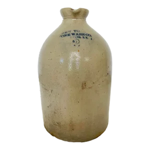 Antique Stoneware New York Handled Tall 2 Gallon Jug