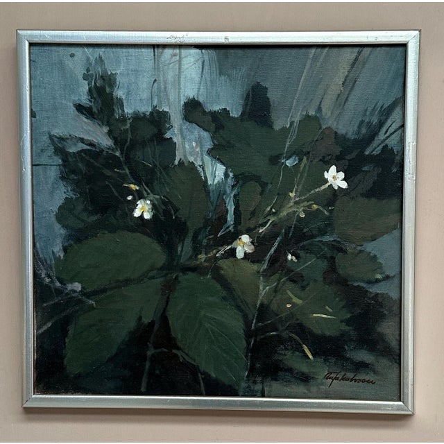 M. Jakobsson, White Blossoms, 1950s, Oil Painting on Canvas, Framed For Sale - Image 10 of 18