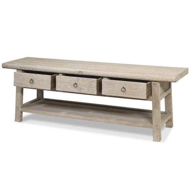 Rustic Low Table in Elm For Sale - Image 3 of 8