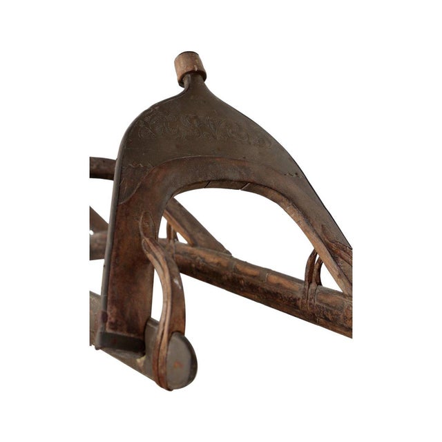 Folk Art Brown Camel Saddle For Sale - Image 3 of 5