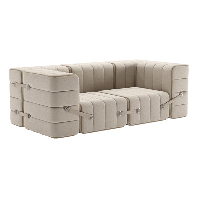 2-Seater Modular Sofa with Armrests in Sera Fabric by Ambivalenz, Set of 7 For Sale