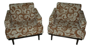 Set of Bouclé Wool Armchairs with Optical Motifs, Italy, 1960s