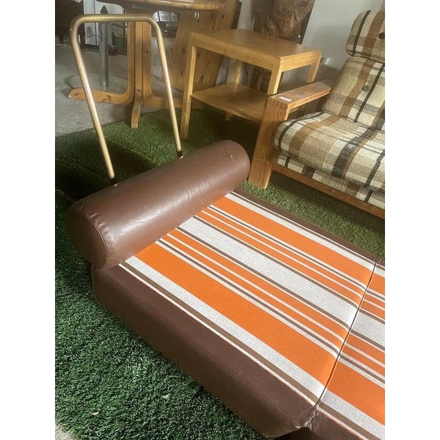 Vintage Yugoslav Convertible Leather Chair Bed, 1970s For Sale - Image 13 of 14