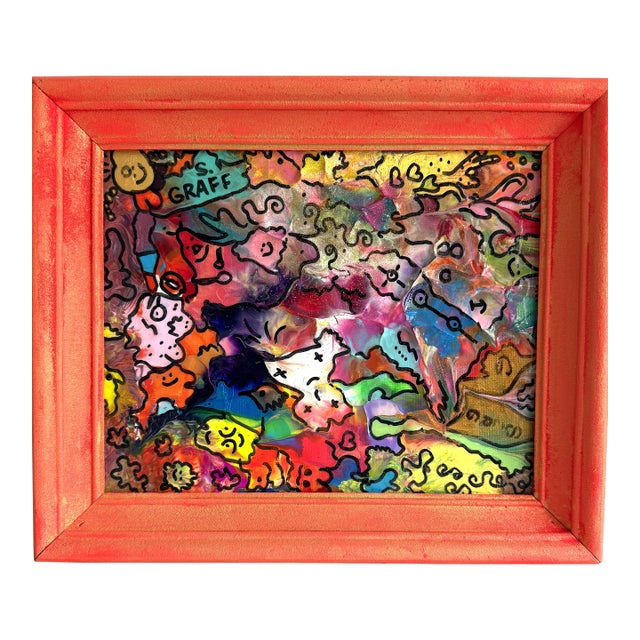 Original Abstract Painting Serg Graff "Rainbow Chosts" Surreal Fantasy Art, Coa For Sale