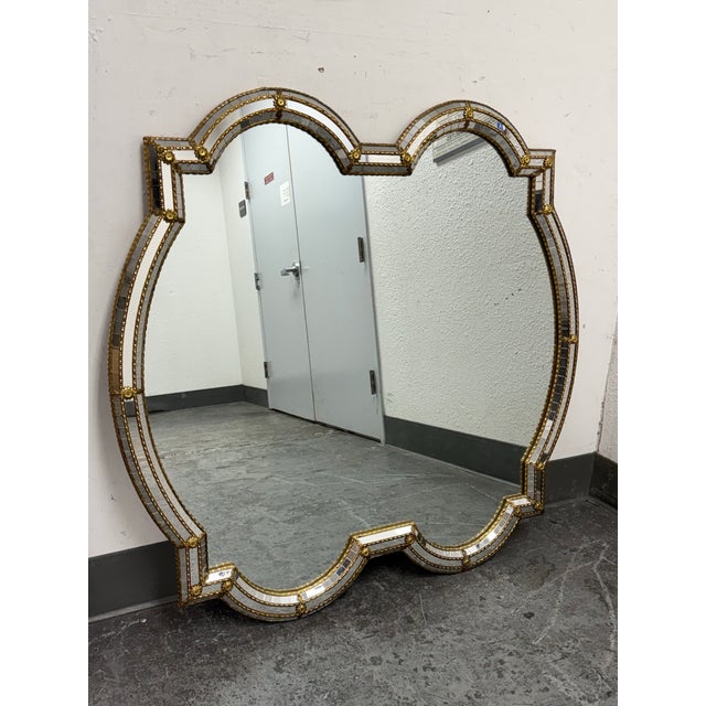 Hollywood Regency Vintage Spanish Hollywood Regency Wall Mirror For Sale - Image 3 of 12
