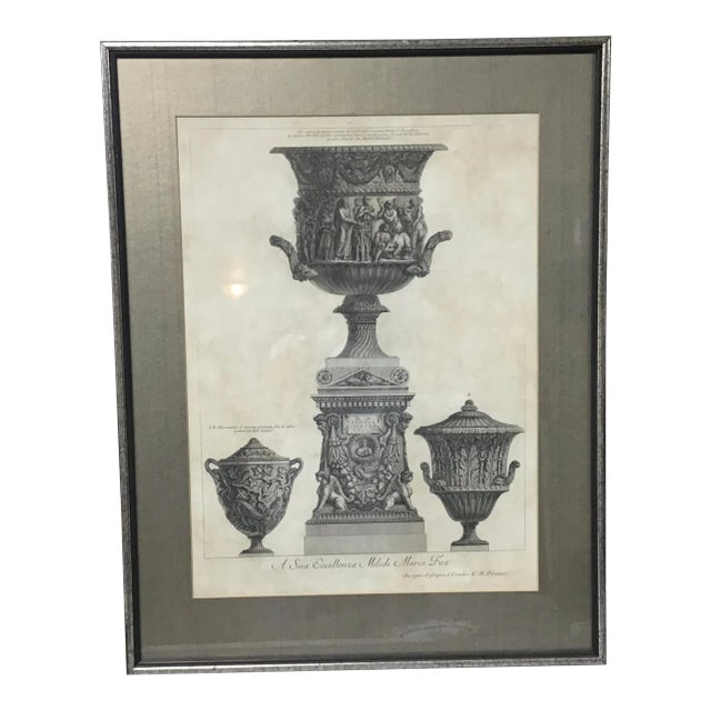 Three Marble Vases and a Sarcophagus. Etching by g.b. Piranesi, For Sale