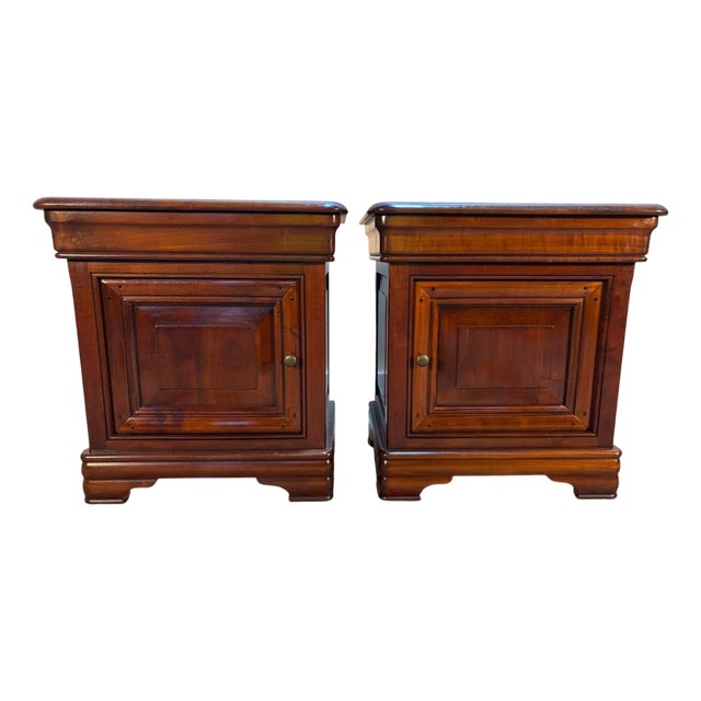 Louis Philippe Style Bedside Tables, Set of 2 For Sale