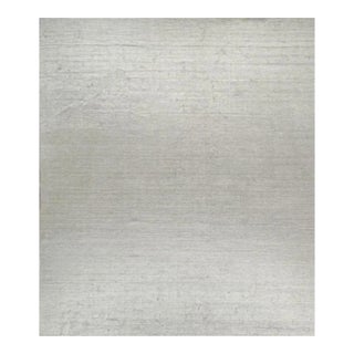 2010s Rug & Kilim’s Modern Rug in Solid Gray and Off-White Striae - 13x15 For Sale