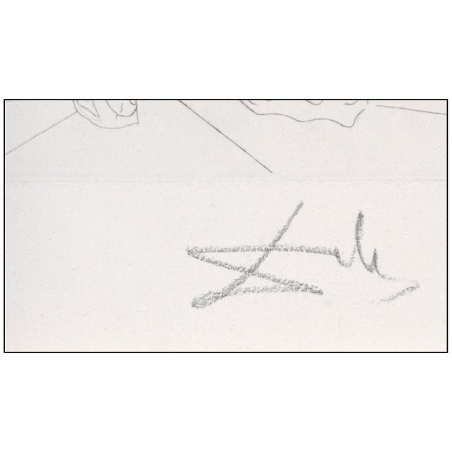 Salvador Dalí 1971 Troliur and Cressida Surreal White Drypoint Salvador Dalí For Sale - Image 4 of 6