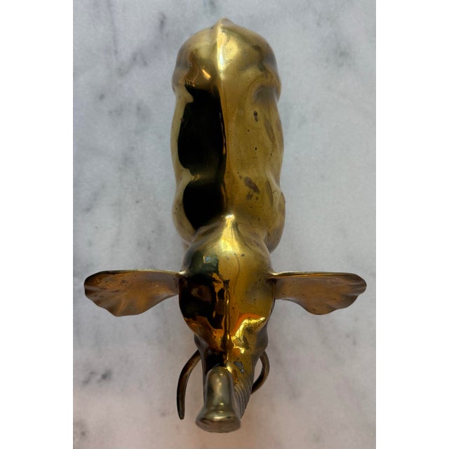 Large Vintage Solid Brass Elephant For Sale - Image 11 of 12