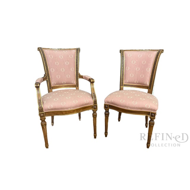 Set of 8 Karges Louis XVI–Style Dining Chairs in Scalamandre Fabric (2 Arm, 6 Side) For Sale - Image 10 of 18
