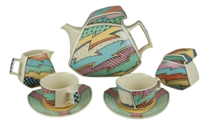 German Flash Tea Set by Dorothy Hafner for Rosenthal, 1980s, Set of 7