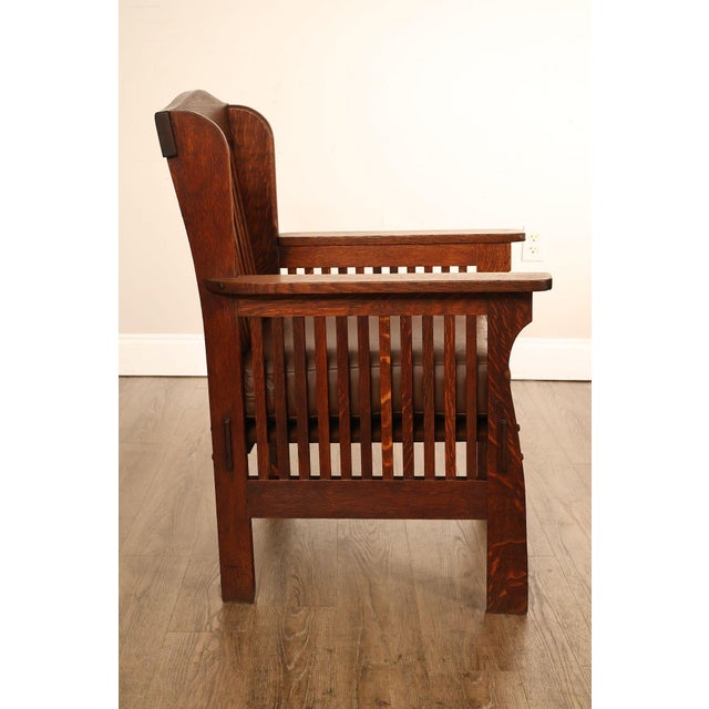 Michigan Chair Company Arts And Crafts Oak Armchair For Sale - Image 11 of 18
