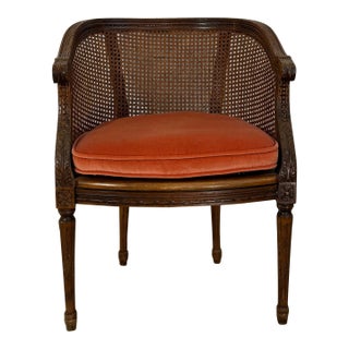 French Louis XVI Style Caned Fruitwood Chair Att. To Lewis Mittman For Sale