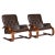 Skipper Mobler Pair of Brown Leather Scandinavian Cantilever Bentwood Sling Chairs For Sale - Image 4 of 13