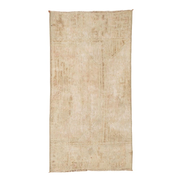 Mini Washed Out Wool Rug - 1`6″ X 3`0″ For Sale