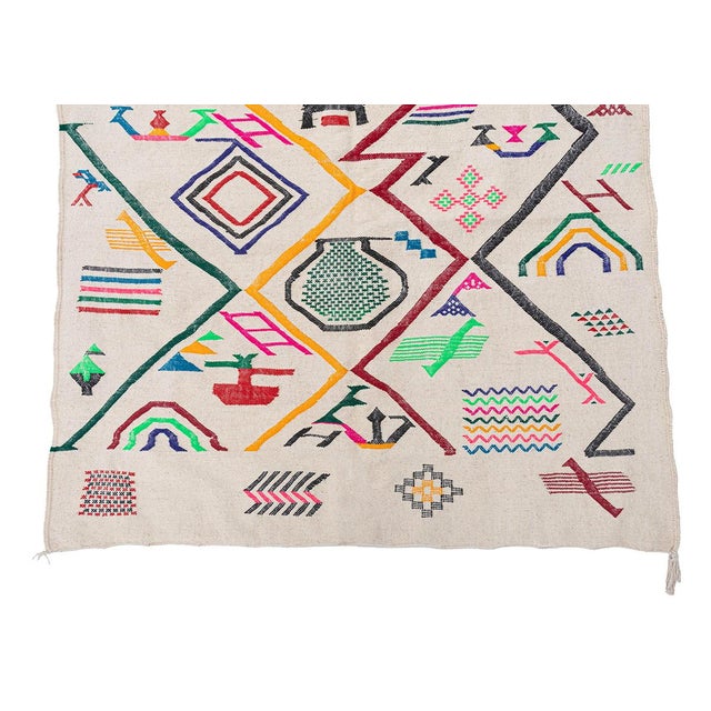Moroccan Flatweave Wool Rug by Azele Studio For Sale - Image 6 of 9