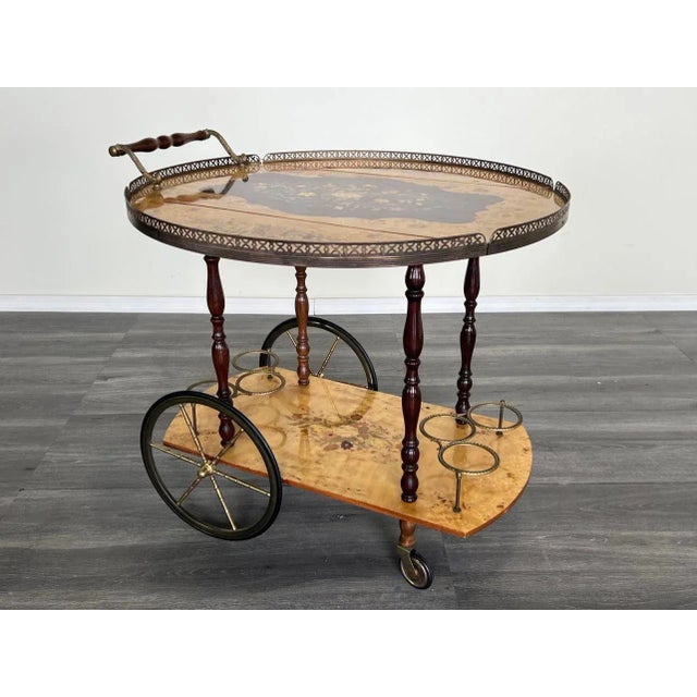 Vintage Classic Aldo Tura Italian Bar Cart For Sale - Image 9 of 9