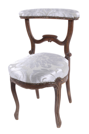 19th Century French Damask Prie-dieu Chair