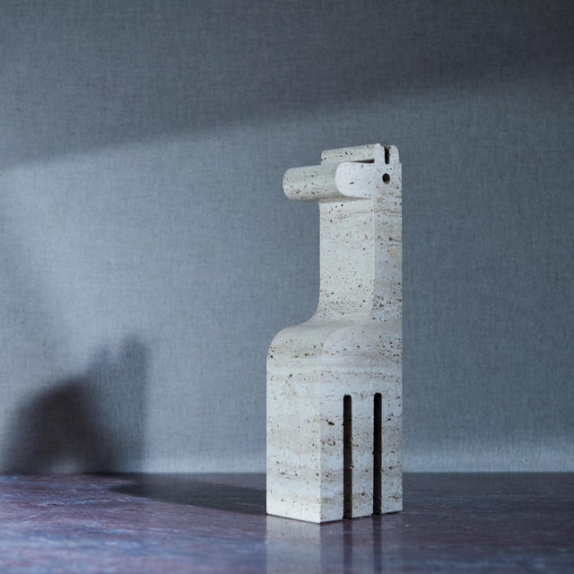 Giraffe Figurine in Travertine Marble by Fratelli Mannelli, 1975 For Sale - Image 10 of 12