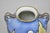Early 20th Century Antique Hand Painted Blue Nippon Porcelain Halloween Pattern Twin Handle Vase For Sale - Image 5 of 14