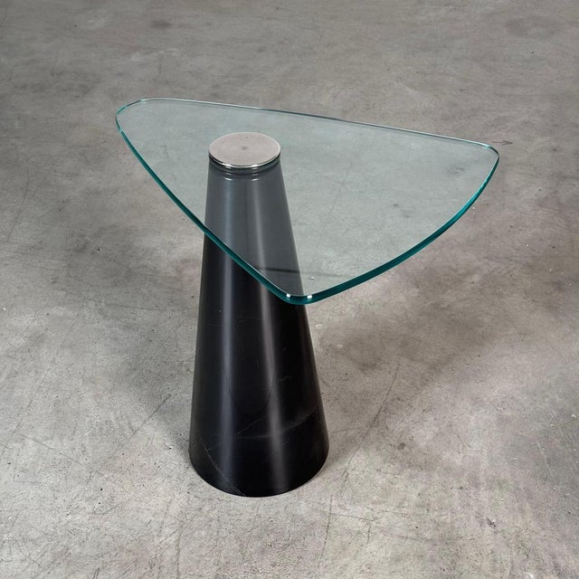 Italian Sculptural Marble and Glass Side Table attributed to Fontana Arte, 1960 For Sale - Image 11 of 15