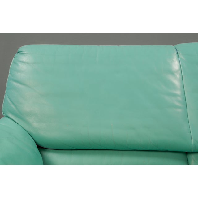 Model Bora Bèta Sofa in Mintgreen Leather by Axel Venthoven for Leolux, 1984 For Sale - Image 15 of 18
