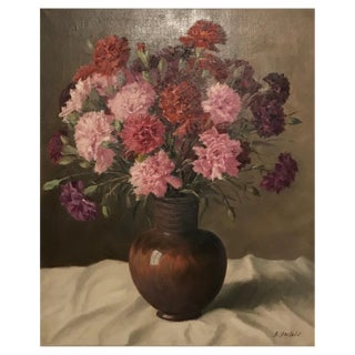 Albert Duplain, Bouquet of Flowers, Oil on Canvas, 1960s For Sale