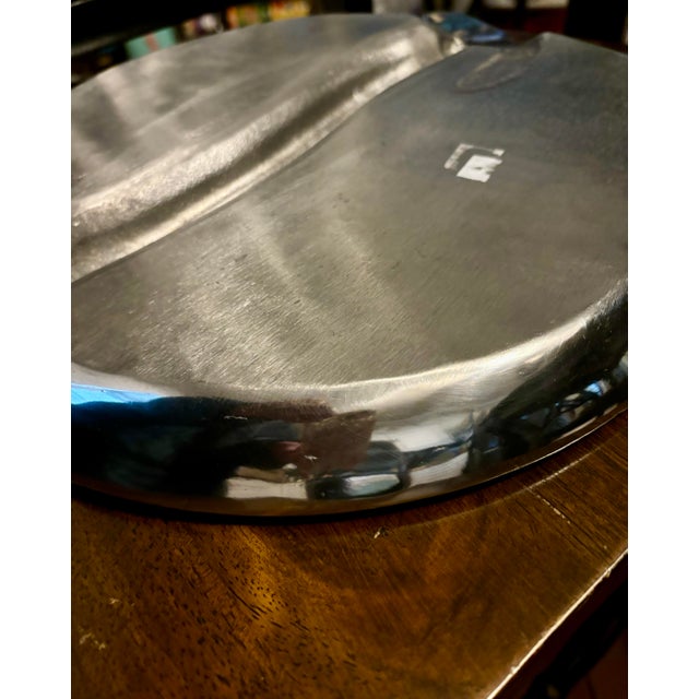 Vintage 1970s Old Town Imports Large Palm Tree Aluminium Platter for Coastal Seaside Decor For Sale - Image 10 of 10