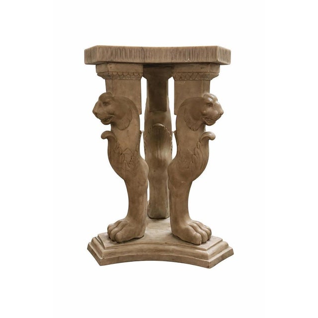 Greco-Roman Style Marble Pedestals with Lion Paw Feet, 1970s, Set of 2 For Sale - Image 3 of 7