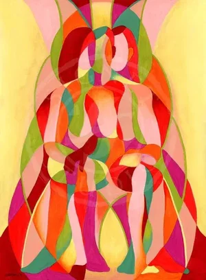 Contemporary Original Abstract Figurative Mixed-Media Painting by Kathleen Ney, "Brave Beginnings"