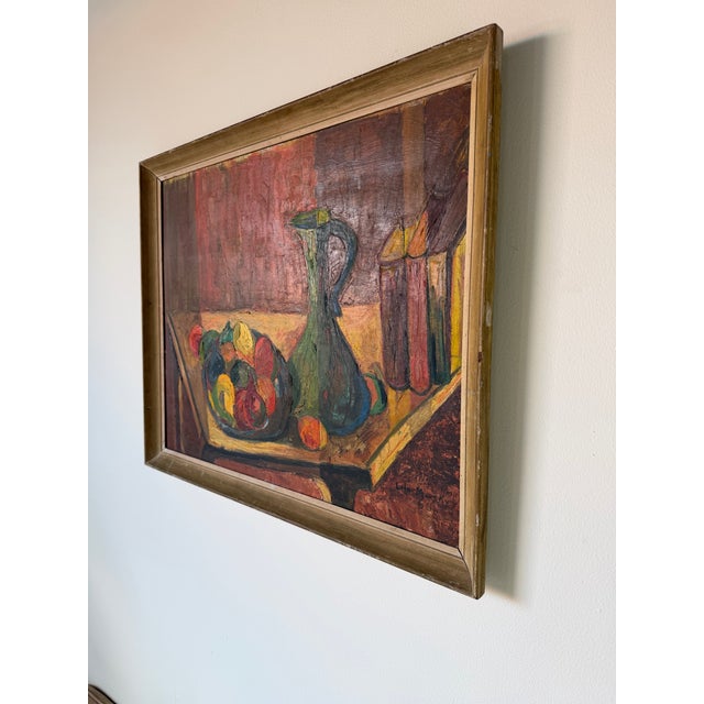 1970’s Lila Mirsky Mid-Century Modern Still Life Oil on Masonite Painting – Wood Framed For Sale - Image 4 of 12
