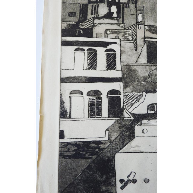 Mid-Century Modern 1968 Modernist Cityscape Etching For Sale - Image 3 of 6