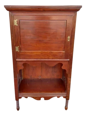 19th C American Grain Painted Rosewood Cabinet Antique Storage Cupboard