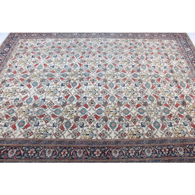 Contemporary Vintage Turkish Hereke Rug, Hand-Knotted Fine Wool on Cotton With All-Over Traditional Motifs -6' 5'' X 8' 9'' For Sale - Image 3 of 14