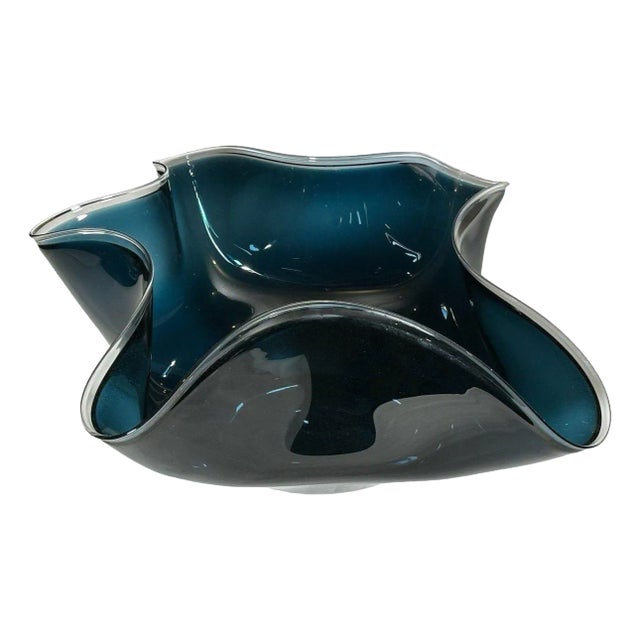 Tropezana Blue Wave Glass Bowl For Sale