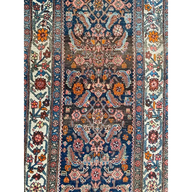 Antique Bijar Hand-Knotted Wool Runner For Sale - Image 3 of 18